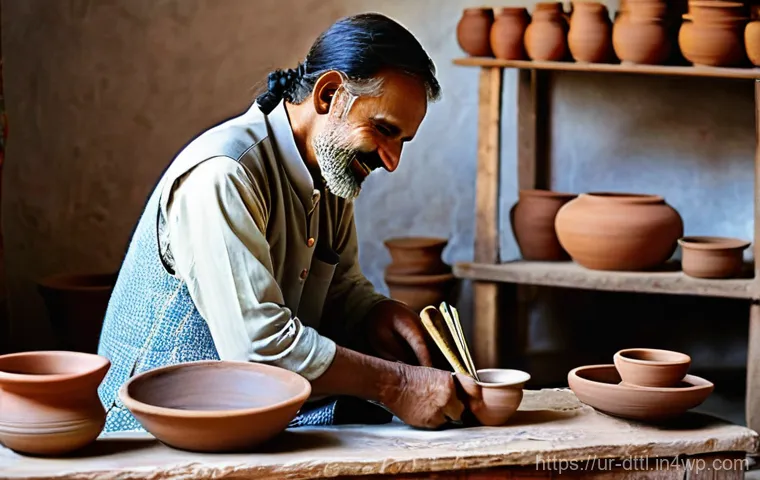 디지털 장인 문화가 지역 사회에 미치는 영향 - **Prompt 1: Global Reach for Local Crafts**
"A male artisan in his late 40s, with a gentle, prou...