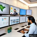 Home 22 디지털 장인 문화에서의 창의적 문제 해결 - A diverse professional team engaged in a virtual brainstorming session using digital tools on multip...
